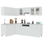 ZNTS 11 Piece Kitchen Cabinet Set White Engineered Wood 3067664