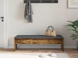 Hall Bench with Cushion Smoked Oak 103 x 38 x 40 cm 891564