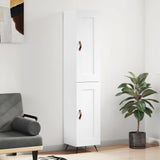 Highboard High Gloss White 34.5x34x180 cm Engineered Wood 3200427