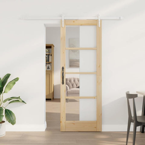 Sliding Door Manual Brown 73.5 x 198.5 cm Wood and metal 3332351