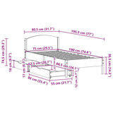 Bed Frame without Mattress Wax Brown 75x190 cm Small Single Solid Wood Pine 3301853