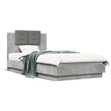 Bed Frame without Mattress Concrete Grey 75x190 cm Small Single 3209978
