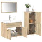 ZNTS 4 Piece Bathroom Furniture Set Sonoma Oak Engineered Wood 3325027