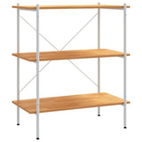 3-Tier Shelving Unit White and Oak 80x40x92 cm 336342