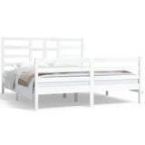 Bed Frame without Mattress White Solid Wood 160x200 cm 3105871