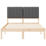 Bed Frame with Upholstered Headboard Dark Grey 120 x 190 cm 878065