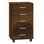 ZNTS Drawer Cabinet with Castors Smoked Oak Engineered Wood 342674