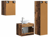 Bathroom Furniture Set 3 pcs Old Wood 33 x 34.5 x 160 cm 3406071