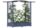 Raised Bed with Trellis and Roof Grey 124 x 40 x 125 cm PP 42032551