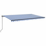 Manual Retractable Awning 500x350 cm Blue and White 3069216