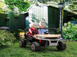 12V 2 Seater Kids Electric Ride-On Car with Electric Bucket, Remote Control - Yellow T3398P422392