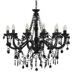 Chandelier with Beads Black 12 x E14 Bulbs 281609