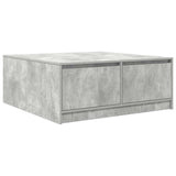 Coffee Table with Drawers Concrete Grey 100x100x40 cm 3328402