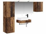 Bathroom Furniture Set 5 pcs Old Wood Engineered Wood and Glass 3407269