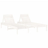 Sun Lounger Set of 2 White Solid pine wood Large 825068