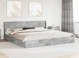 Bed Frame with Storage and Headboard Concrete Grey 180 x 200 cm 3414440