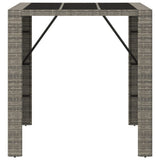 Bar Table with Glass Top Grey 105x80x110 cm Poly Rattan 362595