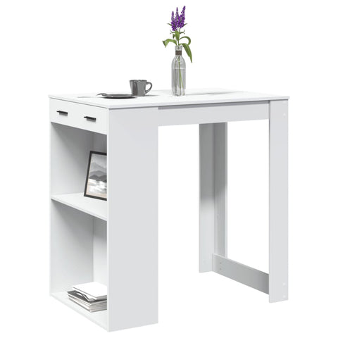 ZNTS Bar Table White 102x70x103.5 cm Engineered Wood 3309321