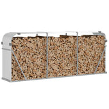Log Holder Silver 234x45x100 cm Galvanised Steel 364595
