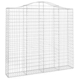 Arched Gabion Baskets 3 pcs 200x30x180/200 cm Galvanised Iron 3145515