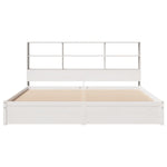 Bookcase Bed without Mattress White 180x200cm Super King Solid Wood Pine 3322400