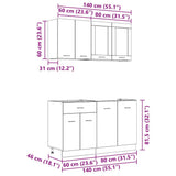 Kitchen Unit Lyon 4 pcs Smoked Oak Engineered Wood 3388345