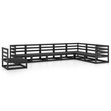8 Piece Garden Lounge Set Black Solid Pinewood 3075778