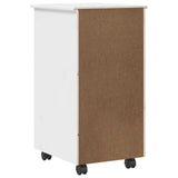 Rolling Cabinet White 34 x 39 x 65.5 cm Solid Pine Wood 42028357