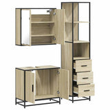 3 Piece Bathroom Furniture Set Sonoma Oak Engineered Wood 3301126