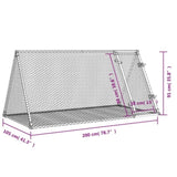 Rabbit Hutch Silver 200x105x91 cm Galvanised Steel 3281530