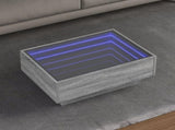Coffee Table with LED Grey Sonoma 70x50x30 cm Engineered Wood 847516
