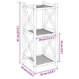3-Tier Square Bamboo Shelf 242491