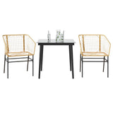 Garden Dining Set Brown PE Rattan Medium Durable 3334492