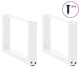 ZNTS Coffee Table Legs U-Shaped 2 pcs White 50x cm Steel 4013137