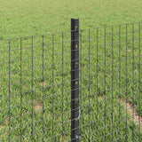 Fence with Post Grey 0.4 x 100 m Steel and PVC 3336649