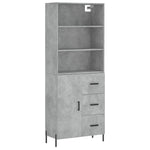 Highboard Concrete Grey 69.5x34x180 cm Engineered Wood 3189457