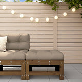 Garden Footstool with Cushion Honey Brown Solid Wood Pine 825670