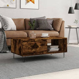 Coffee Table Smoked Oak 90x50x36.5 cm Engineered Wood 830569