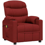 Massage Chair Wine Red Fabric 348085