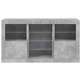 Sideboard with LED Lights Concrete Grey 123x37x67 cm 3209082
