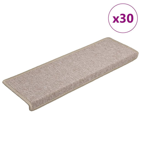 ZNTS Stair Mats 30 pcs 65x21x4 cm Taupe 3365771