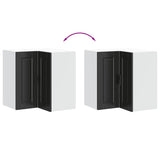 Kitchen Wall Corner Cabinet "Porto" Black Engineered Wood 854098