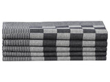 50 Piece Towel Set Black and White Cotton 136293