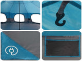 Family Tent Blue 10-Person 185T Polyester with PU Coating 42017392