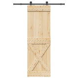 Sliding Door with Hardware Set 70x210 cm Solid Wood Pine 3332760