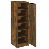 Shoe Cabinet Smoked Oak 30x35x100 cm Engineered Wood 817105
