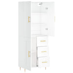 Highboard White 69.5x34x180 cm Engineered Wood 3196003