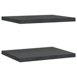 ZNTS Wall Shelves 2 pcs 50x40x3 cm Black Stainless Steel 30293