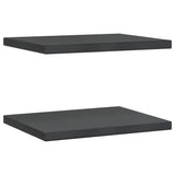 ZNTS Wall Shelves 2 pcs 50x40x3 cm Black Stainless Steel 30293