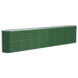 Garden Raised Bed Powder-coated Steel 332x40x68 cm Green 318908